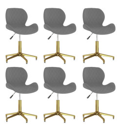 Chaises pivotantes à manger lot de 6 gris foncé velours