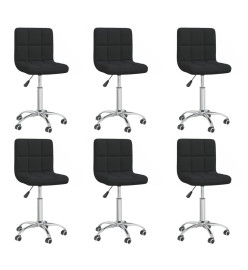 Chaises pivotantes à manger lot de 6 Noir Tissu