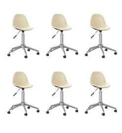 Chaises pivotantes à manger lot de 6 Crème Tissu