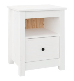 Table de chevet Blanc 40x35x49 cm Bois de pin massif