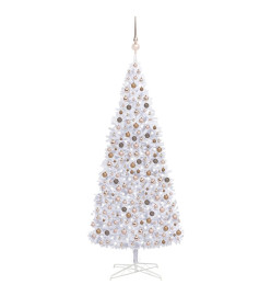 Arbre de Noël artificiel avec LED et boules 400 cm Blanc