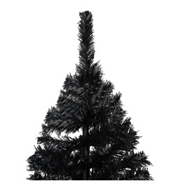 Arbre de Noël artificiel avec LED et boules Noir 240 cm PVC