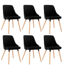 Chaises à manger lot de 6 noir velours