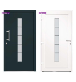 Porte d'entrée Aluminium et PVC Anthracite 110x210 cm