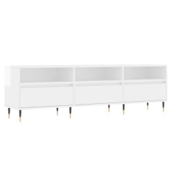 Meuble TV blanc brillant 150x30x44,5 cm bois d'ingénierie