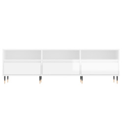 Meuble TV blanc brillant 150x30x44,5 cm bois d'ingénierie