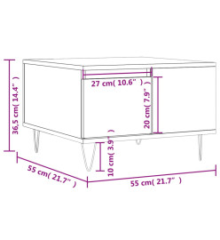 Table basse chêne fumé 55x55x36,5 cm bois d'ingénierie