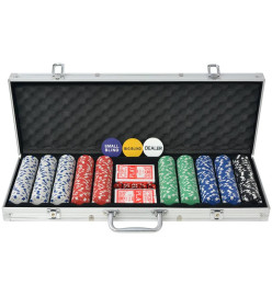 Jeu de poker avec 500 jetons Aluminium