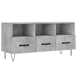 Meuble TV gris béton 102x36x50 cm bois d'ingénierie