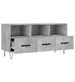 Meuble TV gris béton 102x36x50 cm bois d'ingénierie