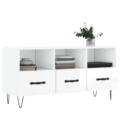 Meuble TV Blanc brillant 102x36x50 cm Bois d'ingénierie