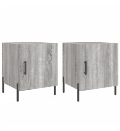 Tables de chevet 2 pcs sonoma gris 40x40x50cm bois d'ingénierie