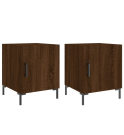 Tables de chevet 2pcs chêne marron 40x40x50cm bois d'ingénierie