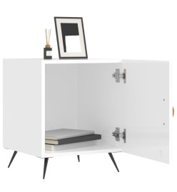 Tables de chevet 2 pcs blanc brillant 40x40x50 cm