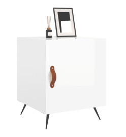 Tables de chevet 2 pcs blanc brillant 40x40x50 cm