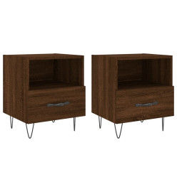 Tables de chevet 2 pcs chêne marron 40x35x47,5 cm