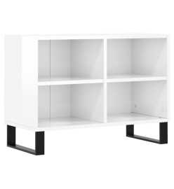 Meuble TV blanc brillant 69,5 x 30 x 50 cm bois d'ingénierie