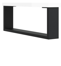 Meuble TV blanc brillant 69,5 x 30 x 50 cm bois d'ingénierie