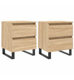 Tables de chevet 2 pcs chêne sonoma 40x35x50 cm bois ingénierie