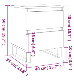 Table de chevet Blanc 40x35x50 cm Bois d’ingénierie