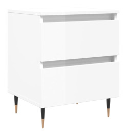 Tables de chevet 2 pcs blanc brillant 40x35x50 cm