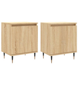 Tables de chevet 2pcs chêne sonoma 40x30x50cm bois d'ingénierie