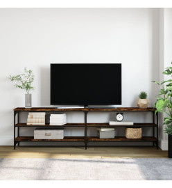 Meuble TV chêne fumé 180x30x50 cm bois d'ingénierie et métal