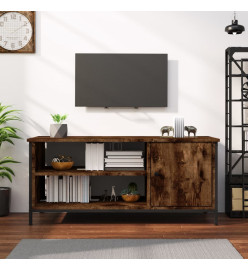 Meuble TV chêne fumé 100x40x45 cm bois d'ingénierie