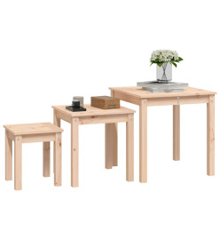 Tables gigognes 3 pcs Bois de pin massif