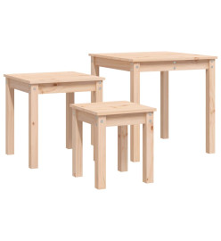 Tables gigognes 3 pcs Bois de pin massif