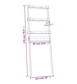 Étagère de toilette Marron miel 63,5x32x179 cm Bois pin massif