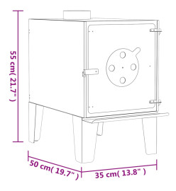 Réchaud de camping 35x50x55 cm acier corten