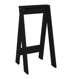 Tabourets lot de 2 noir 40x40x75 cm bois massif de pin