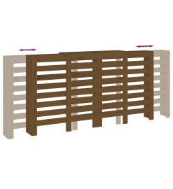 Cache-radiateur Marron miel 210x21x85 cm Bois massif de pin