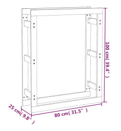 Support de bois de chauffage Marron miel 80x25x100cm Pin massif