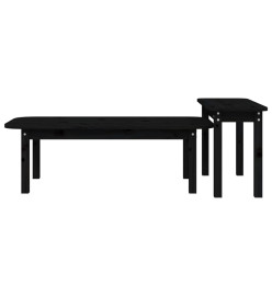 Ensemble de tables basses 2 pcs Noir Bois massif de pin