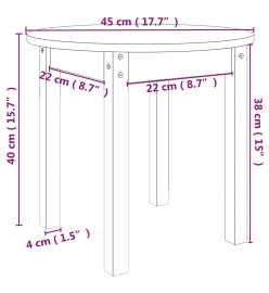 Table basse Ø 45x40 cm Bois massif de pin