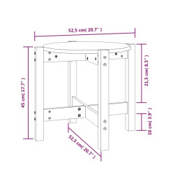 Table basse Ø 52,5x45 cm Bois massif de pin