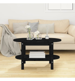 Table basse Noir 80x45x45 cm Bois massif de pin