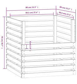 Composteur Marron miel 80x80x78 cm Bois massif de pin