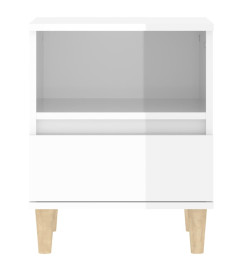 Tables de chevet 2 pcs Blanc brillant 40x35x50 cm