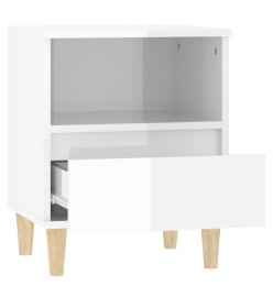 Tables de chevet 2 pcs Blanc brillant 40x35x50 cm