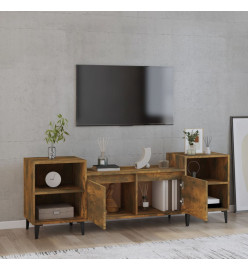 Meuble TV Chêne fumé 160x35x55 cm Bois d'ingénierie