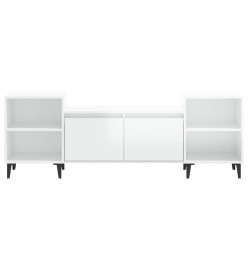 Meuble TV Blanc brillant 160x35x55 cm Bois d'ingénierie