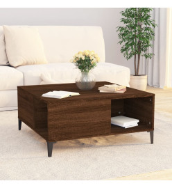 Table basse chêne marron 80x80x36,5 cm bois d'ingénierie