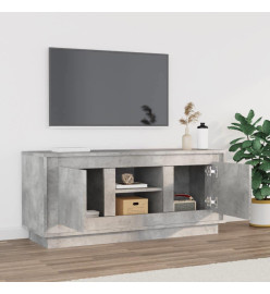 Meuble TV gris béton 102x35x45 cm bois d'ingénierie