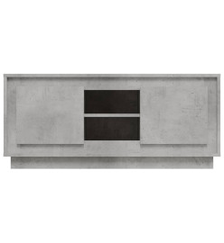 Meuble TV gris béton 102x35x45 cm bois d'ingénierie