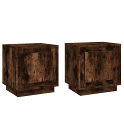 Tables de chevet 2 pcs chêne fumé 44x35x45 cm bois d'ingénierie