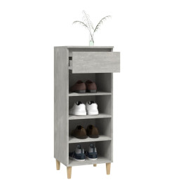 Armoire à chaussures Gris béton 40x36x105 cm Bois d'ingénierie