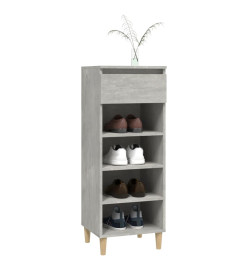 Armoire à chaussures Gris béton 40x36x105 cm Bois d'ingénierie